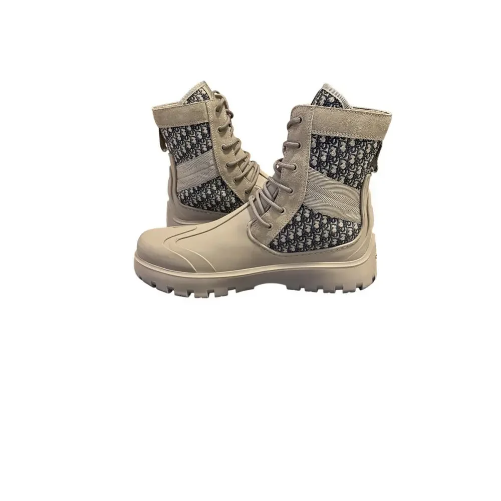 Christian Dior Garden Oblique Lace-Up Boots Size 45 (US 12)